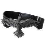 Black Consort Raven Leather Strap Bracelet