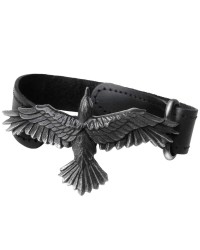 Black Consort Raven Leather Strap Bracelet