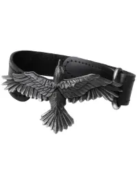 Black Consort Raven Leather Strap Bracelet