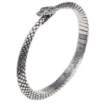 Sophia Serpent Ouroborus Pewter Bangle Bracelet