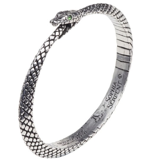 Sophia Serpent Ouroborus Pewter Bangle Bracelet