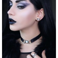 Triple Goddess Pewter Moon Choker