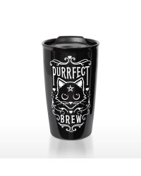 Black Cat Purrfect Brew Double Walled Travel Mug