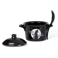 Black Cat Feline Hungry Soup Bowl and Spoon