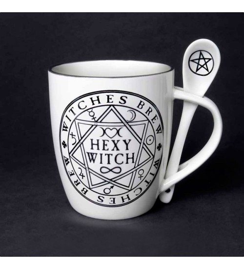 Hexy Witch Witches Brew Mug and Spoon Set