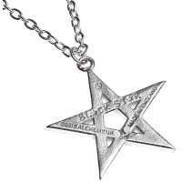 Black Star Pentagram Pendant with Chain