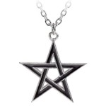 Black Star Pentagram Pendant with Chain