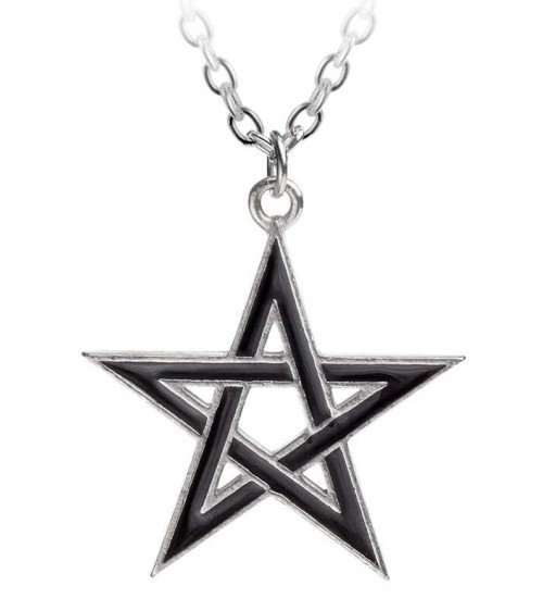 Black Star Pentagram Pendant with Chain