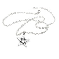 Pentagram Pewter Necklace for Protection