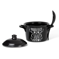 Black Cat Purrfect Stew Soup Bowl and Spoon