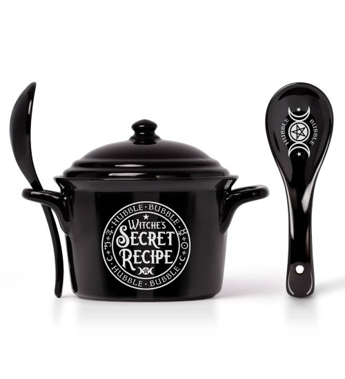 Witches Secret Recipe Soup Bowl and Spoon