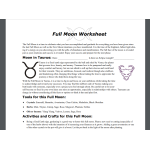 Full Moon in Taurus Free Worksheet