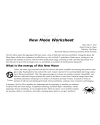 New Moon in Cancer Free July 2023 Worksheet