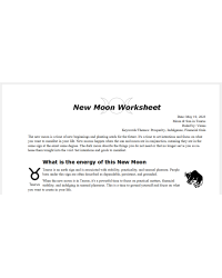 New Moon in Taurus May 2023 Free Worksheet