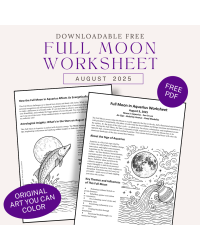 Full Moon in Aquarius Free Worksheet August 2025