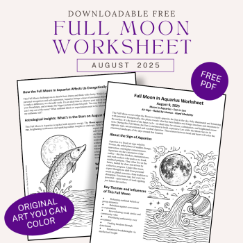 Full Moon in Aquarius Free Worksheet August 2025