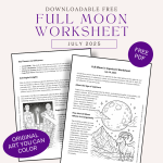 Full Moon in Capricorn Free Worksheet July 2025