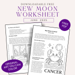 New Moon in Cancer Free Worksheet June 2025