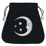 Smiling Moon Embroidered Tarot Bag