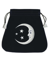 Smiling Moon Embroidered Tarot Bag