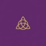 Triquetra Triple Goddess Embroidered Purple Velvet Cloth