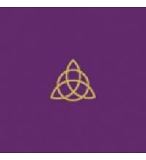 Triquetra Triple Goddess Embroidered Purple Velvet Cloth