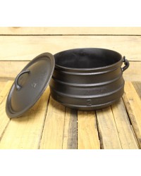 Potjie Cast Iron Flat Pot - 7 Quart Size 2