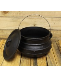 Potjie Cast Iron Flat Pot - 5 Quart Size 1