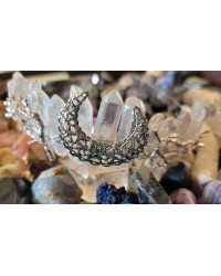 Moon and Earth Crystal Crown - Angel Aura Quartz