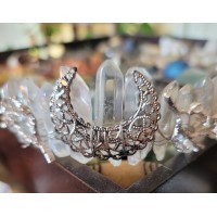 Moon and Earth Crystal Crown - Angel Aura Quartz