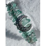 Moon and Earth Crystal Crown -  Pale Green Quartz