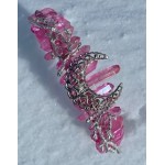 Moon and Earth Crystal Crown - Pink Aura Quartz