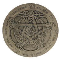 Crescent Moon Large Pentacle Wall Plaque