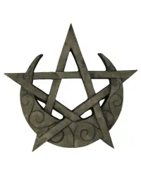 Crescent Moon Pentacle Small Wall Plaque