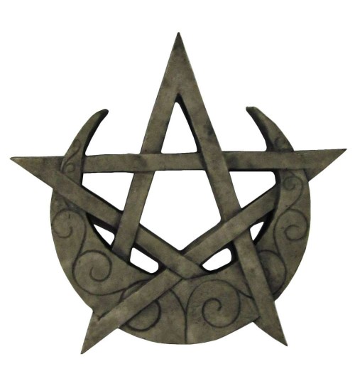 Crescent Moon Pentacle Small Wall Plaque