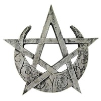 Crescent Moon Pentacle Small Wall Plaque