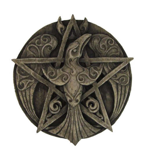 Crescent Raven Pentacle Plaque