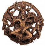 Cernunnos Horned God Celtic Pentacle Round Wall Plaque