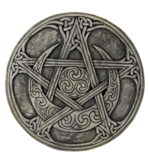 Crescent Moon Small Pentacle Wall Plaque