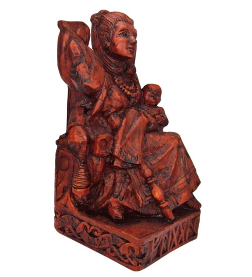 Frigga, Norse Queen of the Gods, Seated Statue