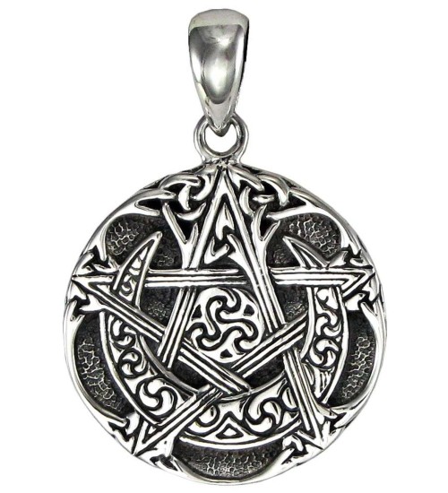 Moon Pentacle Small Sterling Silver Pendant