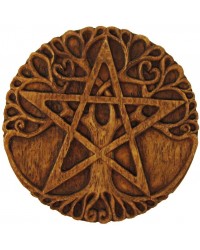 Tree Pentacle Wood Finish Plaque