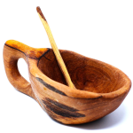 Olive Wood Carved Salt Pot