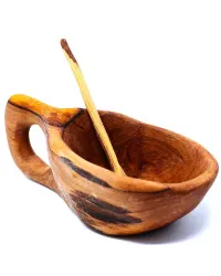 Olive Wood Carved Salt Pot