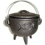 Triple Moon Cast Iron 4.5 Inch Witches Cauldron