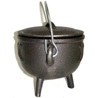 Triple Moon Cast Iron 4.5 Inch Witches Cauldron