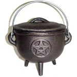 Pentacle Cast Iron 4.5 Inch Witches Cauldron