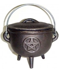 Pentacle Cast Iron 4.5 Inch Witches Cauldron