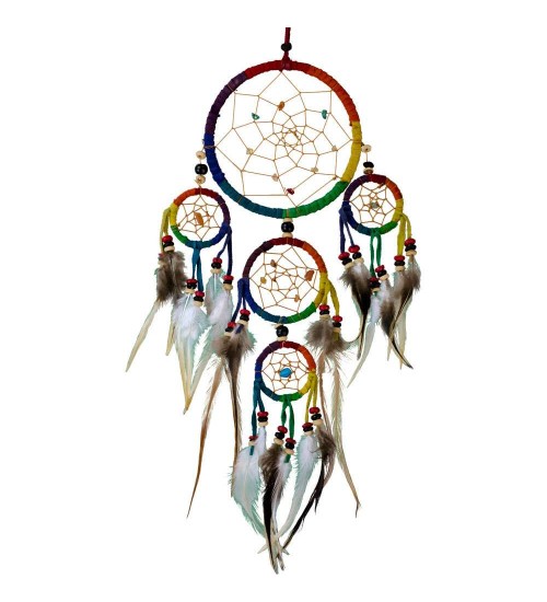 Rainbow Leather Dreamcatcher