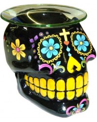 Black Sugar Skull Oil Burner